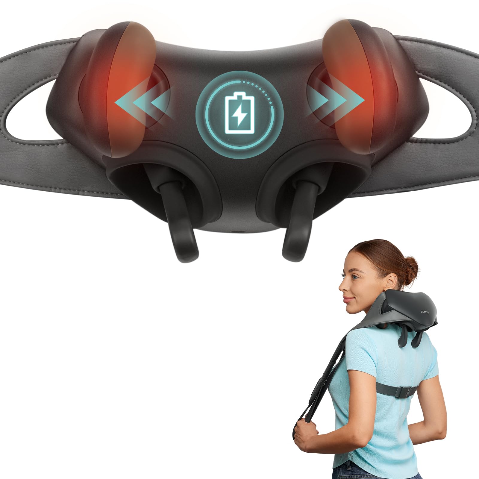 Etekcity FSA Cordless Neck Massager for Pain Relief Deep Tissue, Cadeo