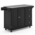 homestyles Mobile Kitchen Island Cart with Stainless Steel Top, Sage Green J6213
