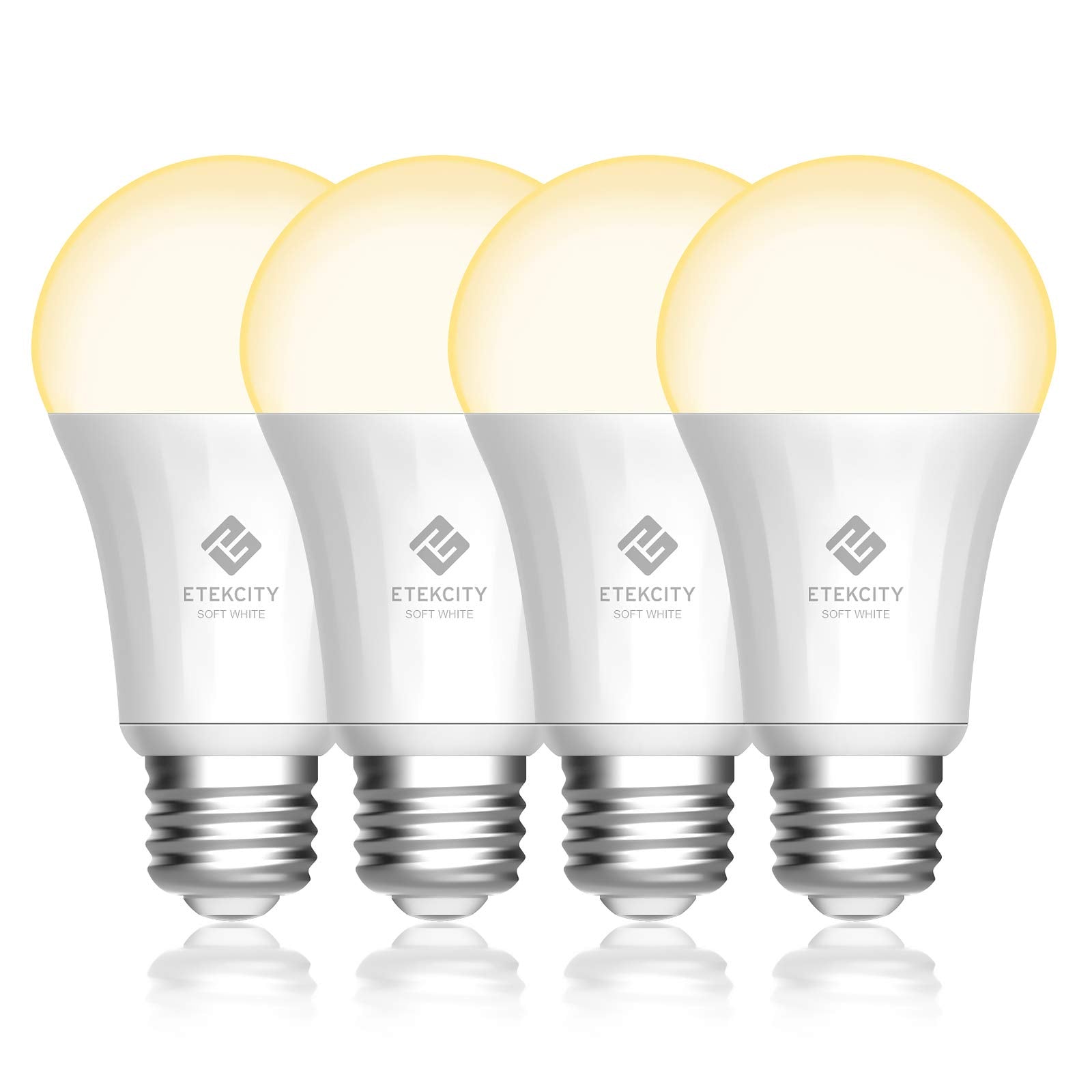 Etekcity ESL100 Smart Light Bulb Compatible with Alexa, Google Home and IFTTT, 4 Count (Pack of 1), 9W (60W Equivalent), 806LM, 2700K, No Hub Required, 4 Pack
