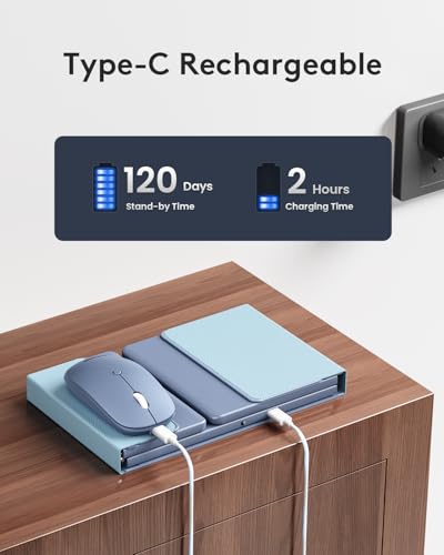 Samsers Foldable Bluetooth Keyboard and Mouse Combo, 2.4G + BT5.0, USB-C Rechargeable, for Windows Android iOS Mac OS N54454