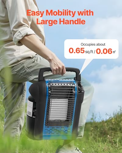 VEVOR Propane Heater, 9000BTU Forced Radiant Space Heater with Tip-over Protection X36202