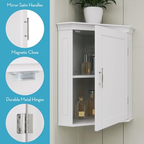 RiverRidge Somerset Corner Storage Wall Cabinet, White Q976