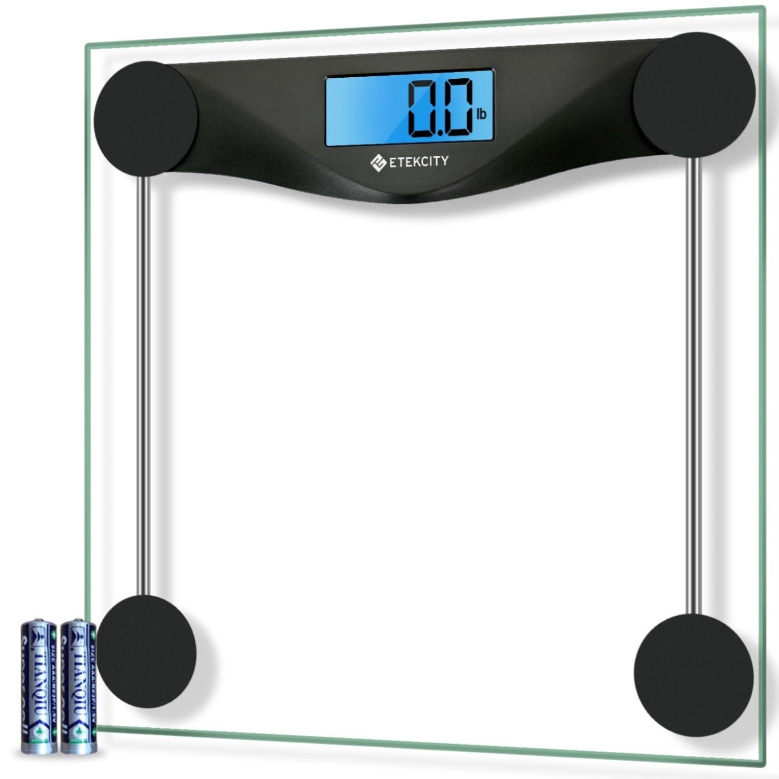 Etekcity Digital Body Weight Bathroom Scale, 6mm Tempered Glass, Black