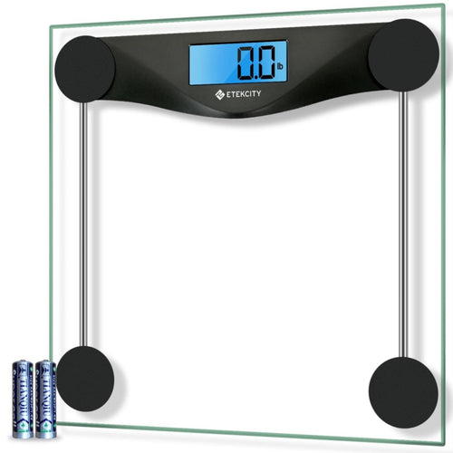 Etekcity Digital Body Weight Bathroom Scale, 6mm Tempered Glass, Black