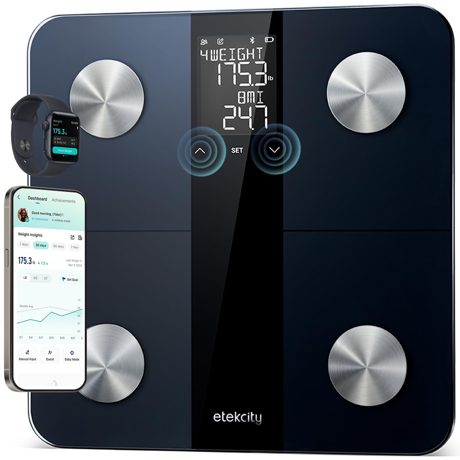 Etekcity Upgraded Smart Scale for Body Weight Fat and BMI, FSA Eligible