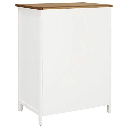 Solid Oak Wood Wardrobe with Hanging Rod and Drawers U576199