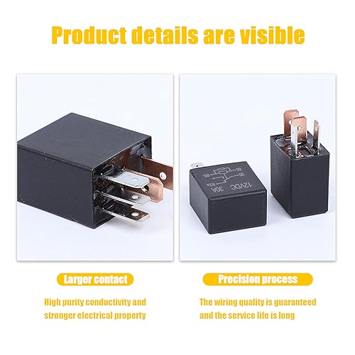 2 PCS Car 5-pin Relay 12V 30A Heavy Duty Standard Automotive Relay X60389