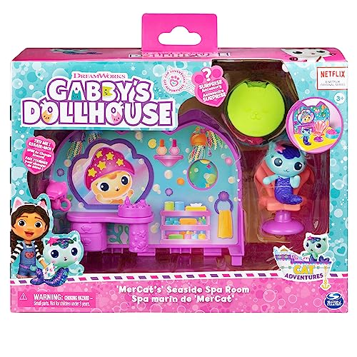 Gabby's Dollhouse Travel Themed Figure Set with Gabby Doll, 5 Cat Toys & Accessories C7473