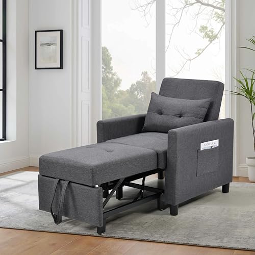 Sofa Bed Sleeper Couch with Pullout Bed 3-in-1 Convertible Chair, Deep Blue R293880