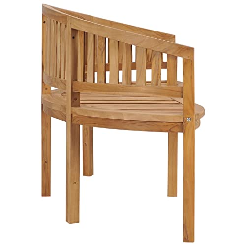 Banana Bench 70.9" Solid Teak Wood Garden Patio Bench B48442