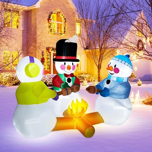 7ft Inflatable Snowman Christmas Yard Decoration with LED Lights E2441