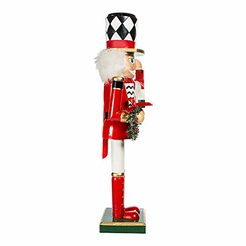 Kurt S. Adler 15-Inch Red White and Black Nutcracker with Gift Box P4422
