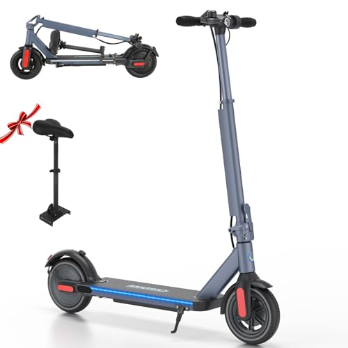 Caroma Electric Scooter, 500W Motor, 25 Miles Range & 20Mph, 10" Solid Tires Electric Scooter Adults, Foldable Commuting E Scooter with Cruise Control, Dual Braking System & Shock Absorption