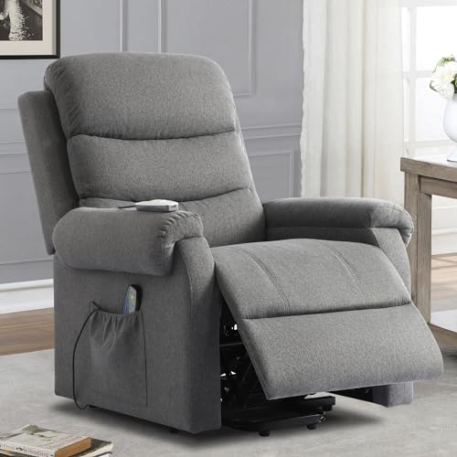 Power Lift Recliner Chair for Elderly with Heat and Massage, Dark Blue Y6453