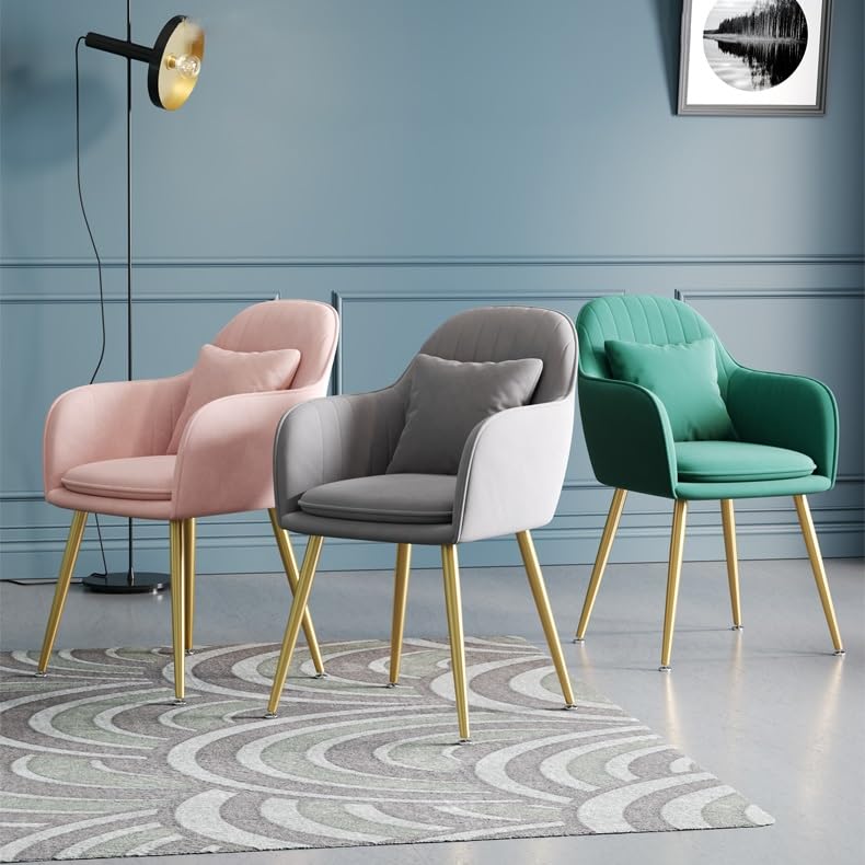 Leather Kitchen Chairs Modern Style Lazy Makeup Stool Livingroom Furniture Hotel Nail Shop Sofa Chair Nordic Dining Chair Backrest Flannel Fabric Chair armrest Dining Chair Velvet (Color : C) B846
