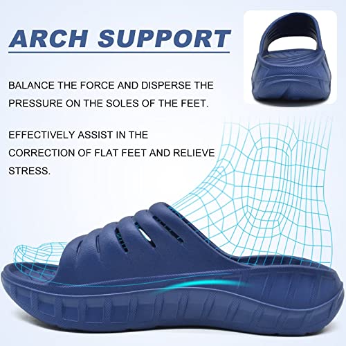KuaiLu Men's Recovery Sandals Orthotic Cushion Open Toe Sport Slides D332788