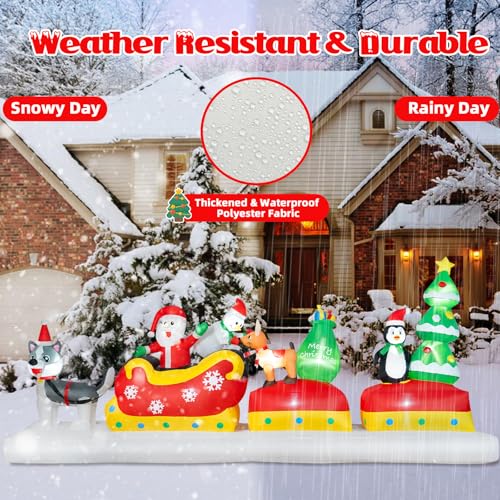 B&D 12FT Giant Christmas Inflatables Snowman Outdoor Decorations with Rotating LED Lights B36000