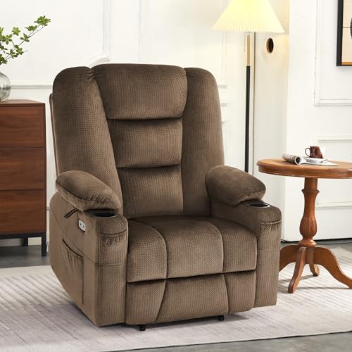 MCombo Small Power Lift Recliner Chair with Massage and Heat, Brown N356790