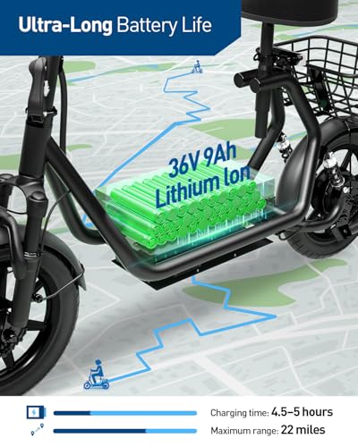 Hiboy Q2 Electric Scooter with Seat for Adults, Foldable, 500W Motor Z6624