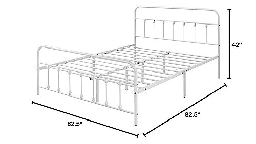 Yaheetech Classic Metal Platform Bed Frame with Victorian Headboard, Full Size Black T81083