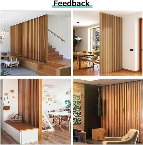 Room Divider Wood Grain Screen Partition with Aluminum Alloy Frame N54599