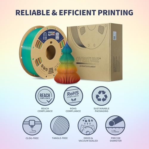 OVERTURE PLA Plus Filament 1.75mm 1kg Black S915984