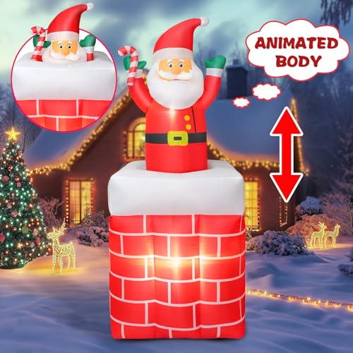 8 FT Christmas Inflatable Santa Claus with Gift Bag and LED Lights for Yard Outdoor Decor M3530