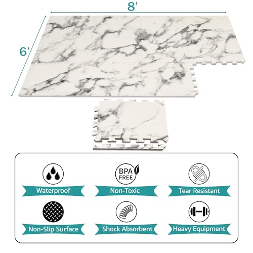 Sorbus Wood Grain EVA Interlocking Floor Mats with Borders J287