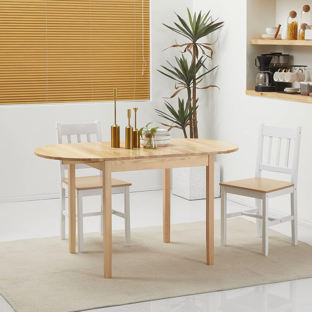Solid Wood Drop Leaf Dining Table for Small Spaces, 55" X34182