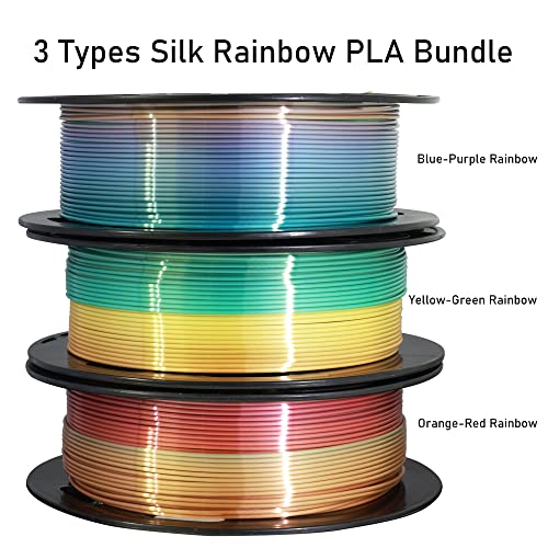 MIKA3D Bicolor Silk PLA 3D Printer Filament Bundle, 1.75mm, 6 Spools V5573