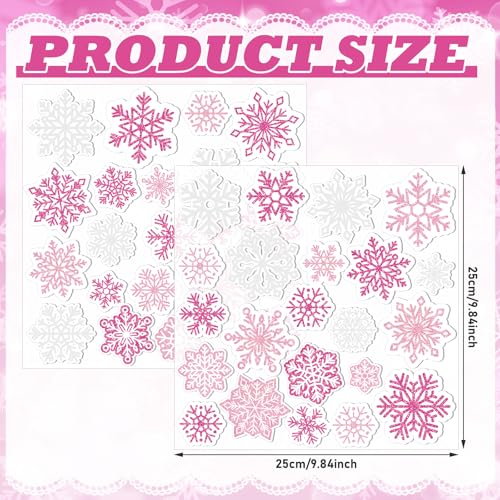 Pickmesh 45 Pcs Christmas Snowflake Window Gel Clings Removable Reusable U3538