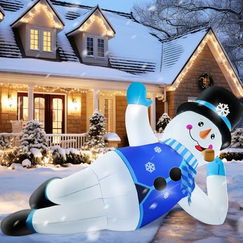 10FT Christmas Inflatables Snowman Outdoor Decorations with LED Lights C661