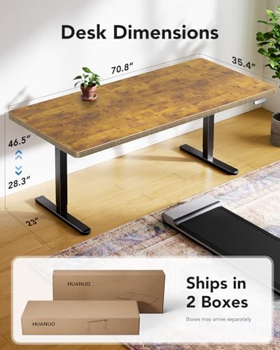 HUANUO Electric Standing Desk 71 x 35 inch Height Adjustable Sit Stand Desk H24537
