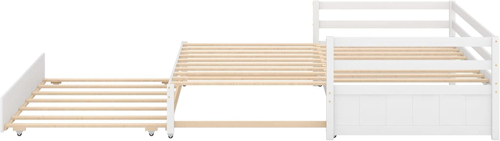 Twin to Double Extendable Daybed with Pull Out Trundle, White O55096