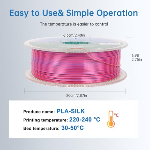 Silk PLA Filament 1.75mm Triple Colors 1kg Spool H522734
