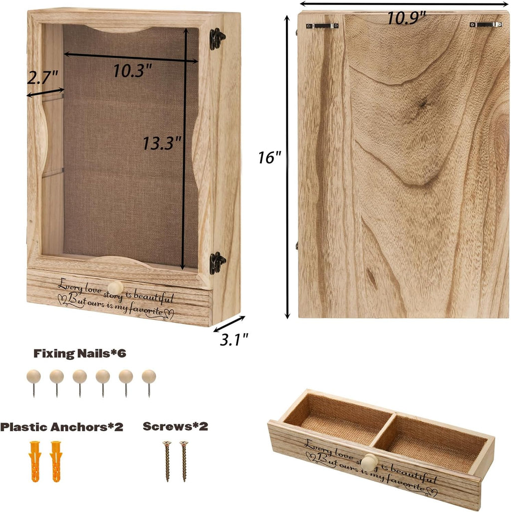 ZENFUN 11x16 Wedding Shadow Box Frame with Shelves and Drawer M95092