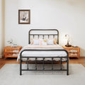 Vengarus Metal Bed Frame Full Size with Headboard, Heavy Duty Steel Slat, Black S383