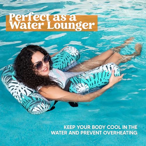 Sloosh Inflatable Pool Lounge Chair for Adults, Plant Pattern T481