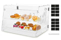3 Tray Commercial Countertop Bakery Display Case 21" x 17.3" x 14" Acrylic Pastry Display Case with Serving Tong, Bread Display Case with Front & Rear Doors