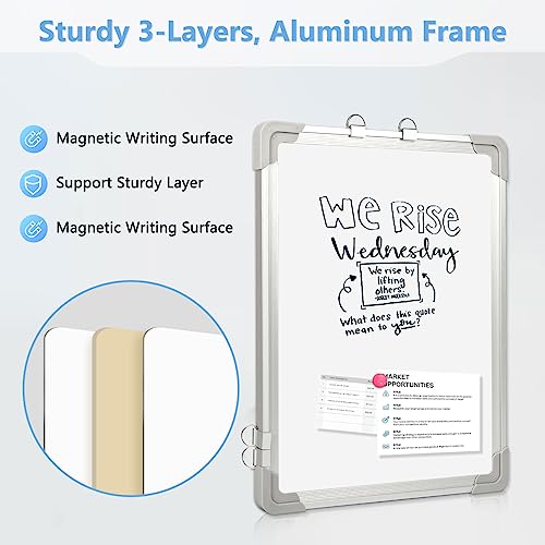 Double-Sided Magnetic Dry Erase Board for Wall, 12" x 16" A751636