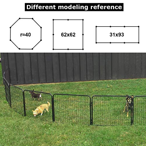Dog Playpen 8 Panels 40 Inches Extra Large Indoor Outdoor with Door Z392846