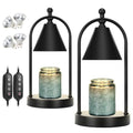 Candle Warmer Lamp with Timer, Electric Black Candle Warmer Light for Bedroom, Dimmable Wax Melts Warmer for Candle Jars, Home Decor Beside Lamp Gifts for Women (2 Bulbs Included)
