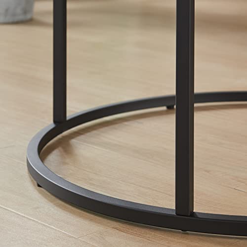 CENSI Natural Oak Round Coffee Table 31.5" Wood and Metal C46819