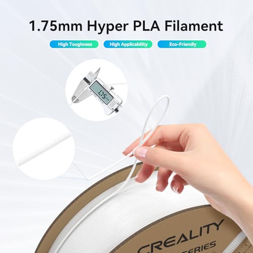 Creality Hyper PLA Filament 1.75mm High Speed 3D Printer Filament, 4 Pack 1kg Spool, Black & White K3786