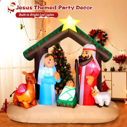 8 FT Christmas Inflatables Santa Claus with Gifts Bag, LED Light, Outdoor Decor F2174