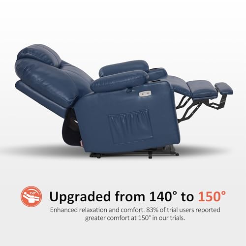 MCombo Power Lift Recliner Chair for Elderly with Heat and Massage, Faux Leather, Black V60394