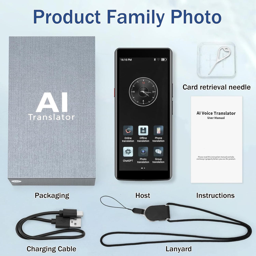 Language Translator Device, Two Way Real-Time Voice Translation, 139 Languages, 5.5" HD Touch Screen N7258