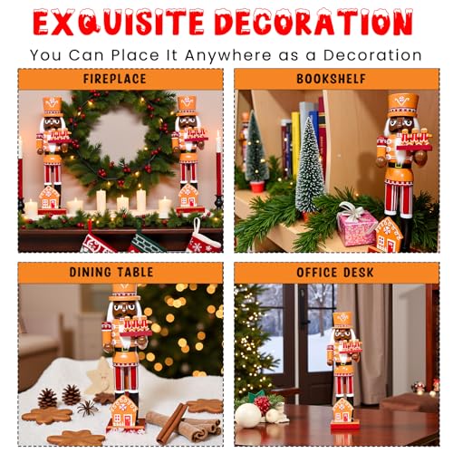 Gingerbread Nutcracker Figure 14 Inch Christmas Wooden Decor K36734