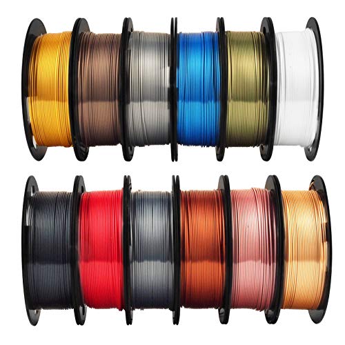 MIKA3D Bicolor Silk PLA 3D Printer Filament Bundle, 1.75mm, 6 Spools V5573