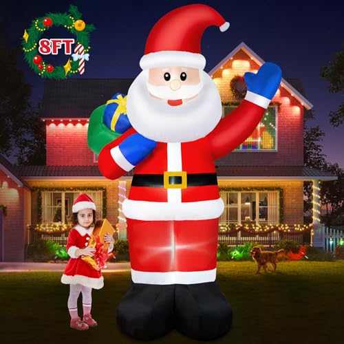 B&D 12FT Giant Christmas Inflatables Snowman Outdoor Decorations with Rotating LED Lights B36000